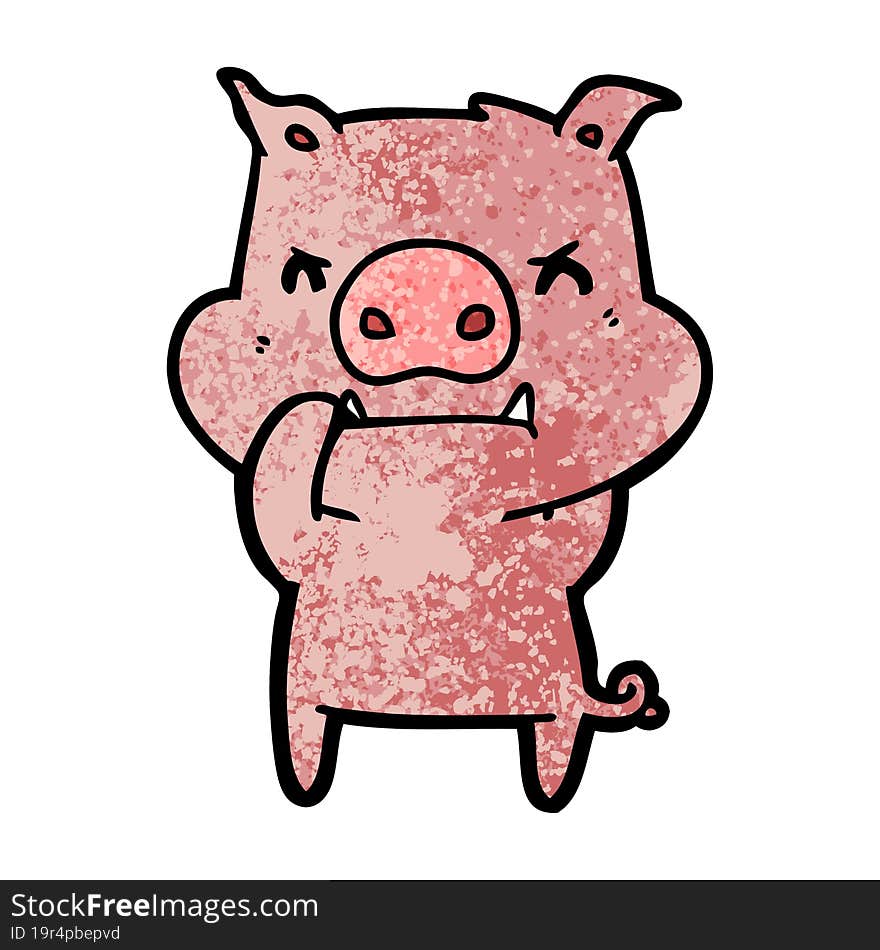 angry cartoon pig. angry cartoon pig