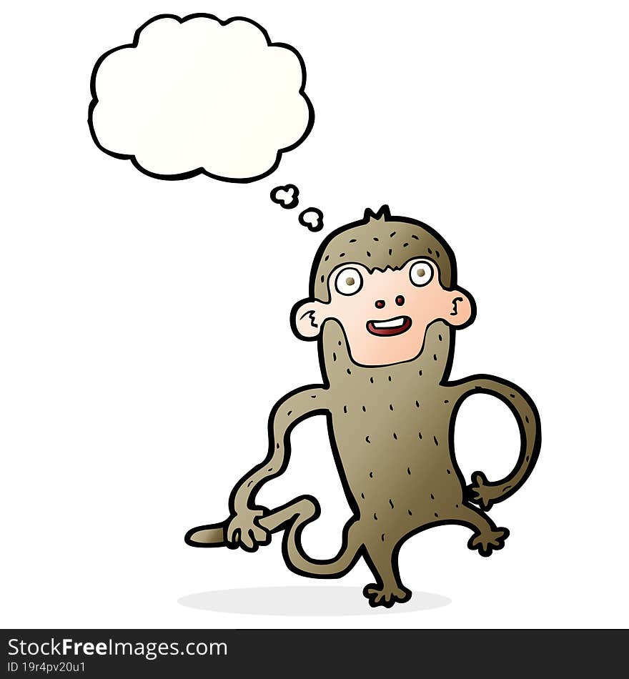 cartoon monkey with thought bubble