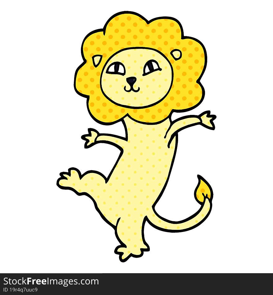 cartoon doodle lion