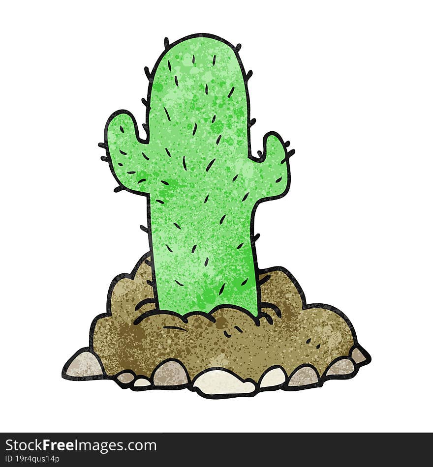 freehand drawn texture cartoon cactus