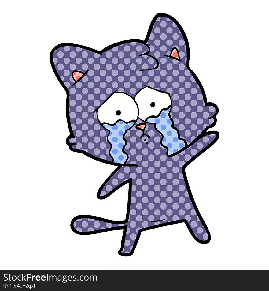 crying cartoon cat. crying cartoon cat