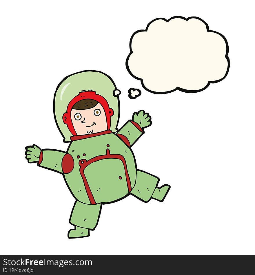 cartoon astronaut with thought bubble