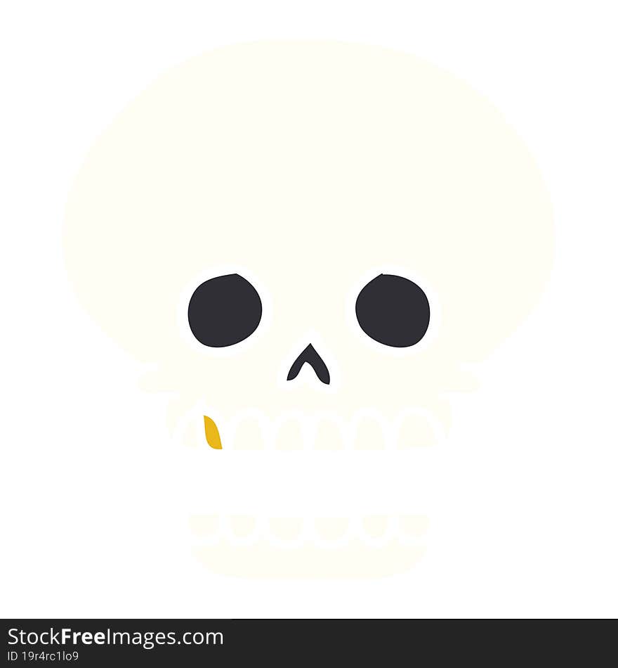 cartoon doodle of a skull head