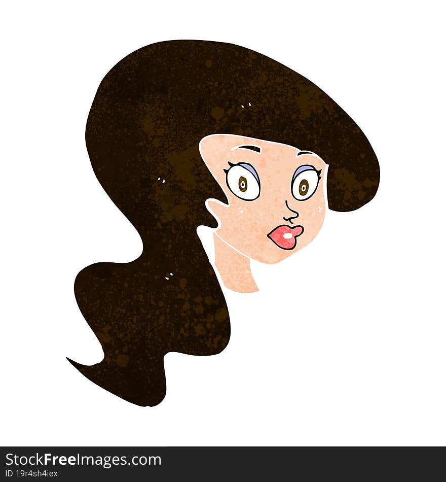 cartoon pretty female face