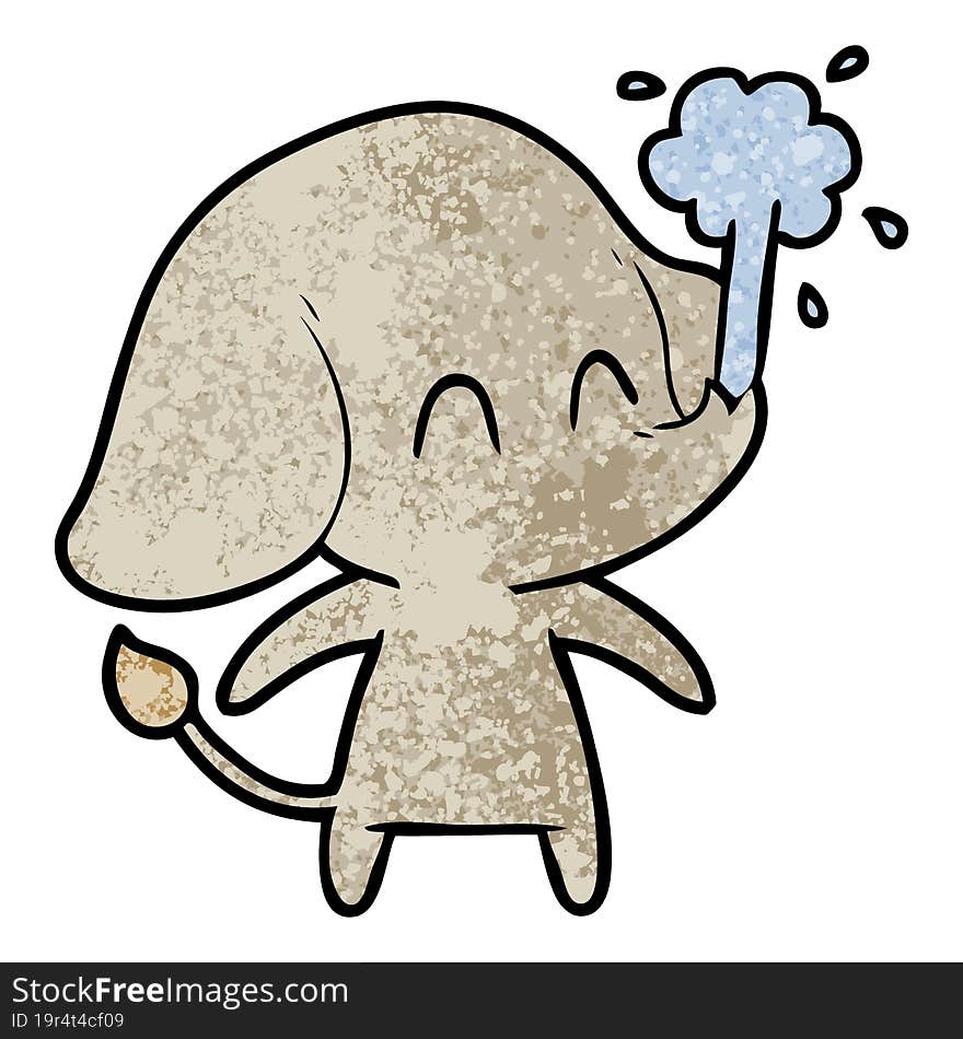 cute cartoon elephant spouting water. cute cartoon elephant spouting water