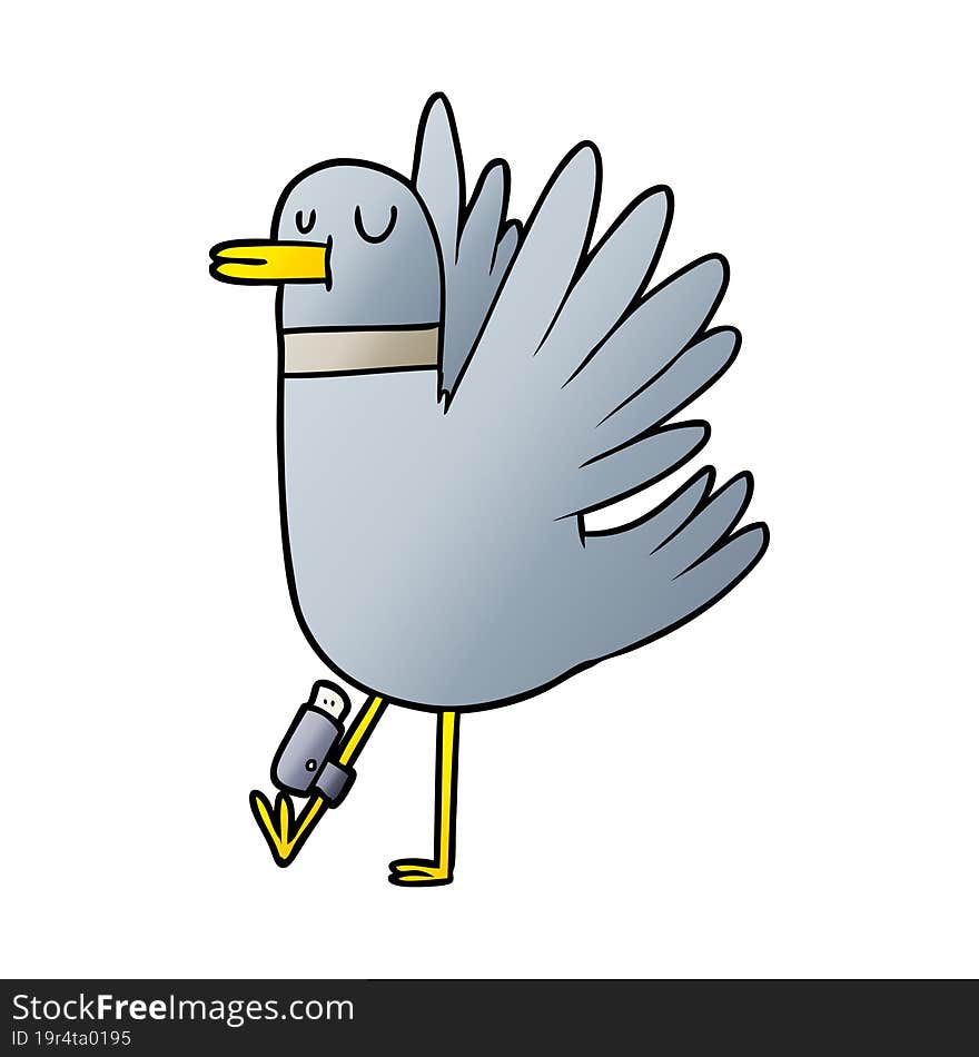 cartoon flapping wood pigeon. cartoon flapping wood pigeon