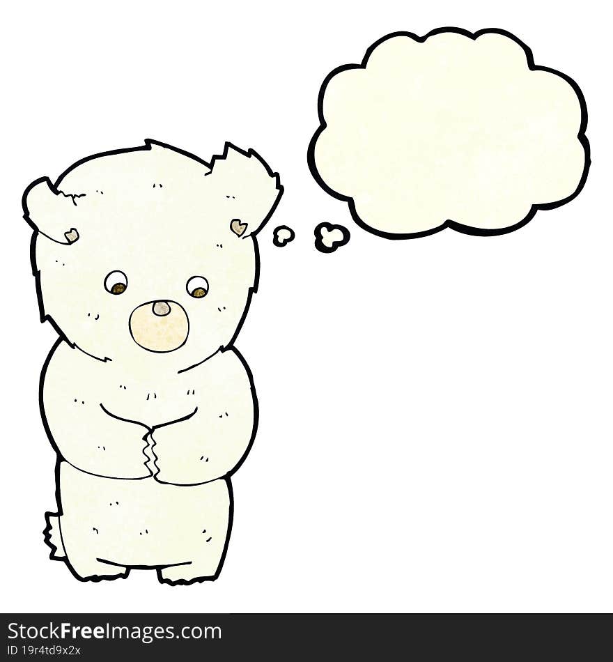 Cute Cartoon Polar Bear With Thought Bubble