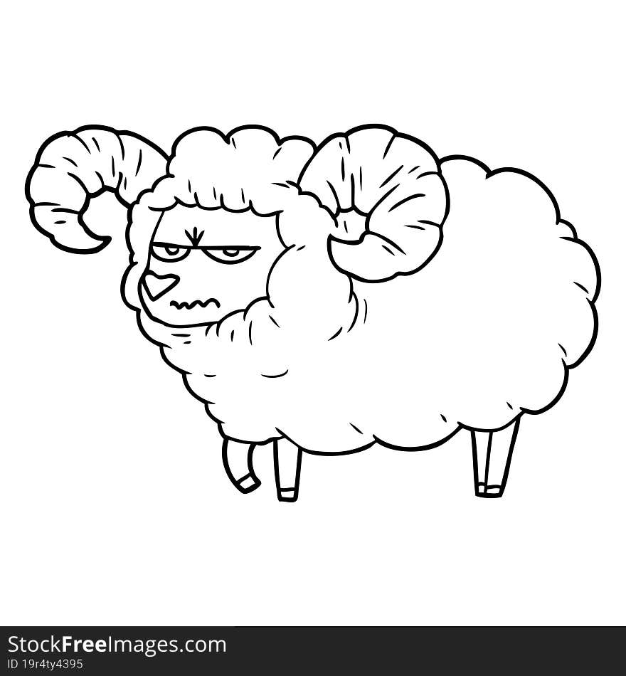 cartoon angry ram. cartoon angry ram