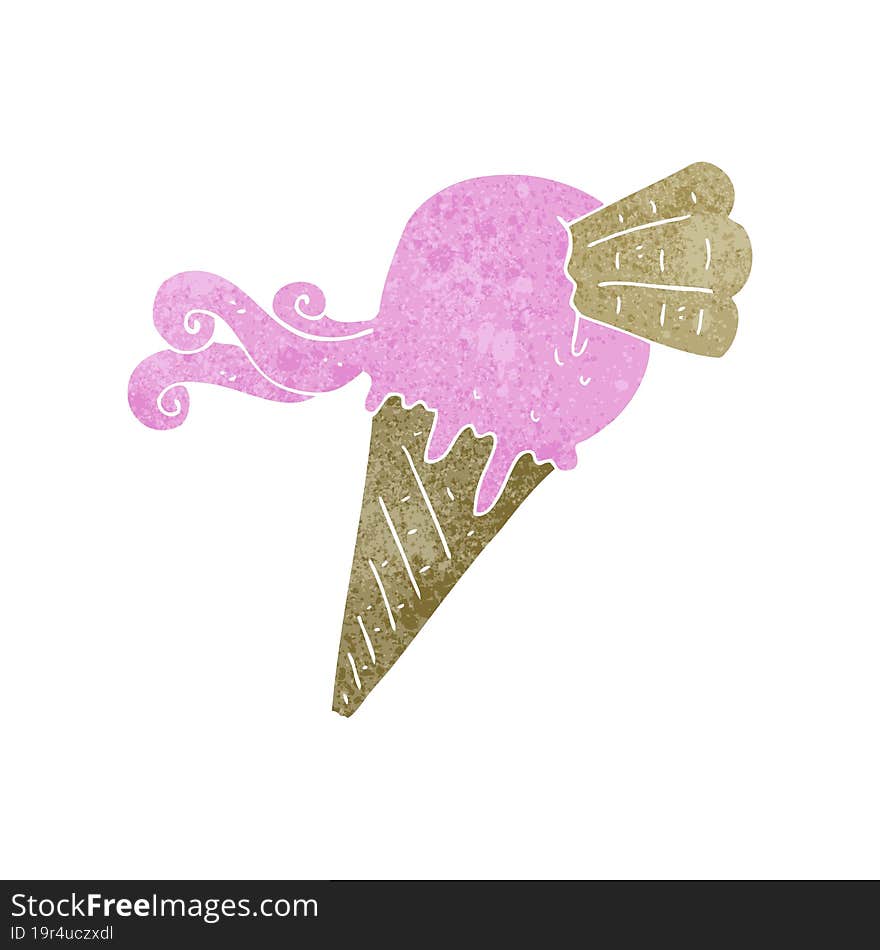 retro cartoon ice cream cone