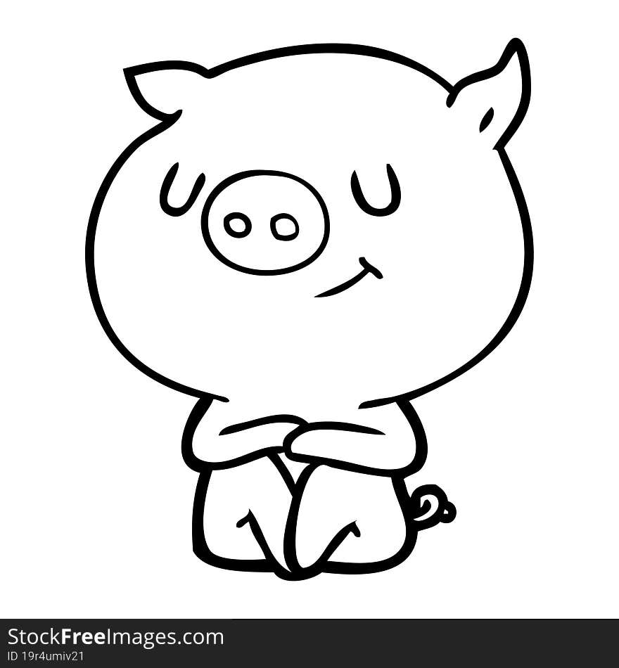 happy cartoon pig. happy cartoon pig