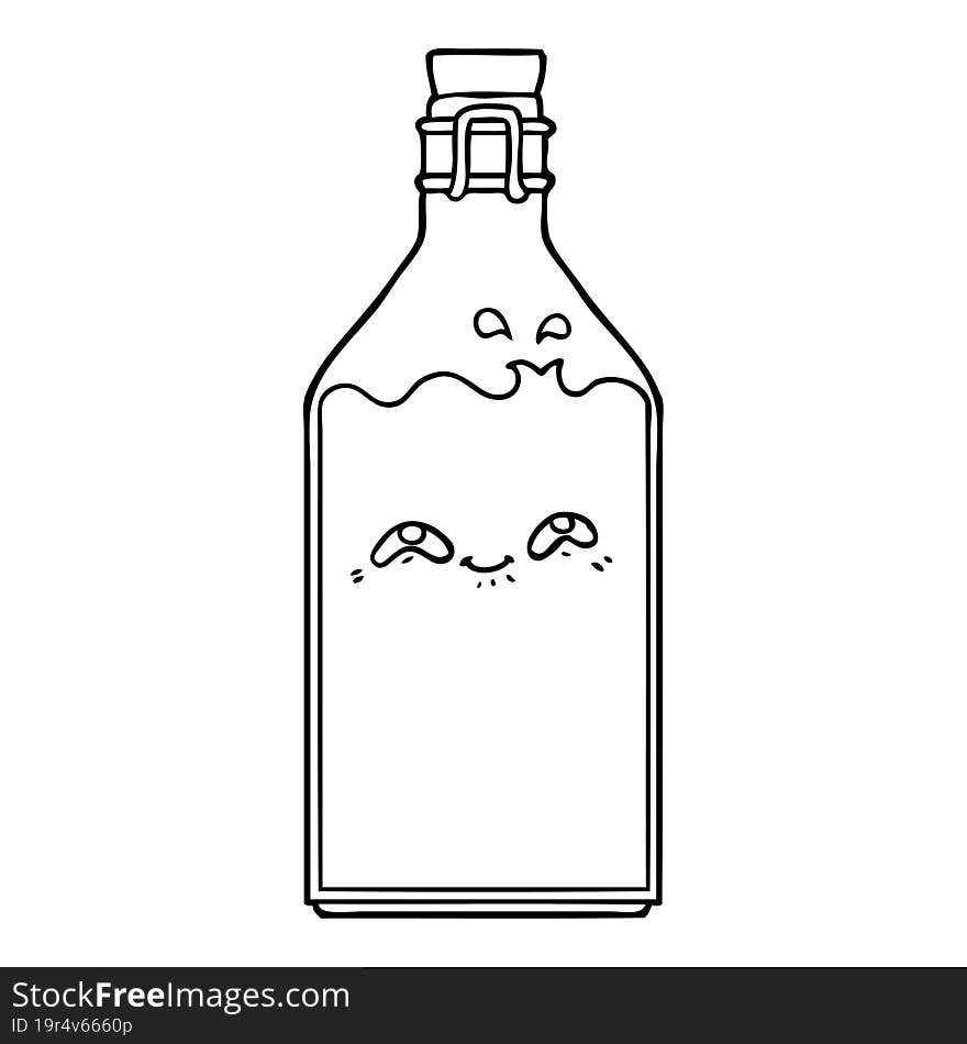 cartoon old milk bottle. cartoon old milk bottle