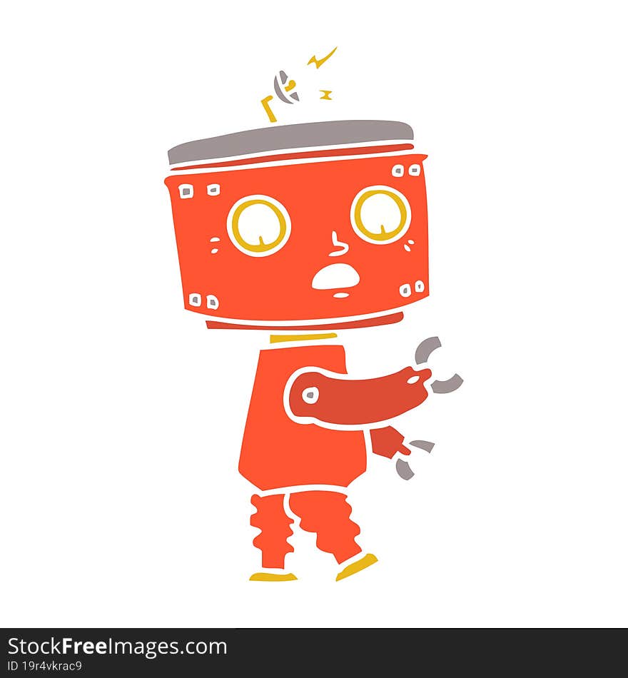 flat color style cartoon robot