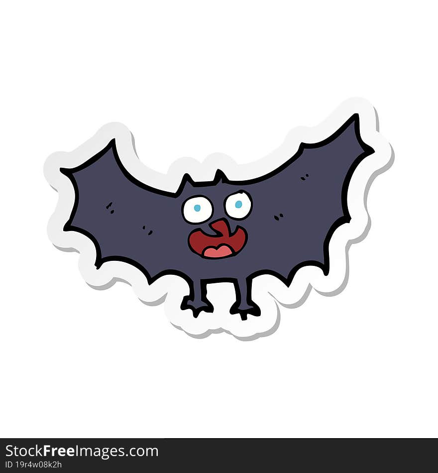 Sticker Of A Cartoon Bat