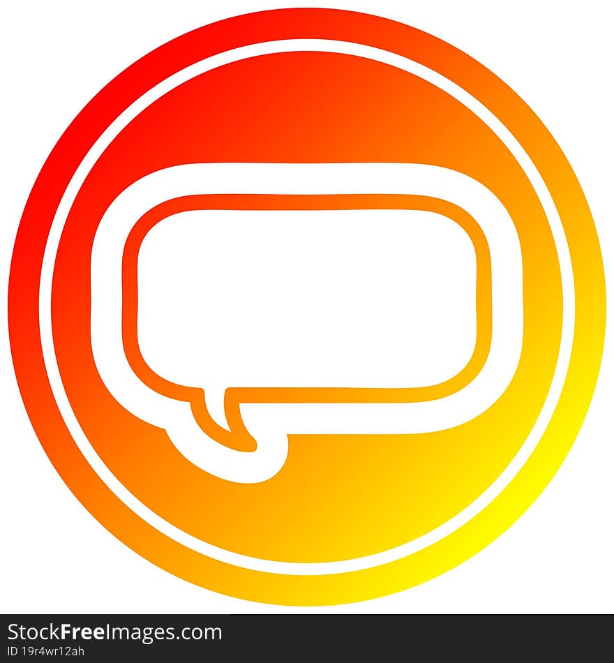 speech bubble circular in hot gradient spectrum