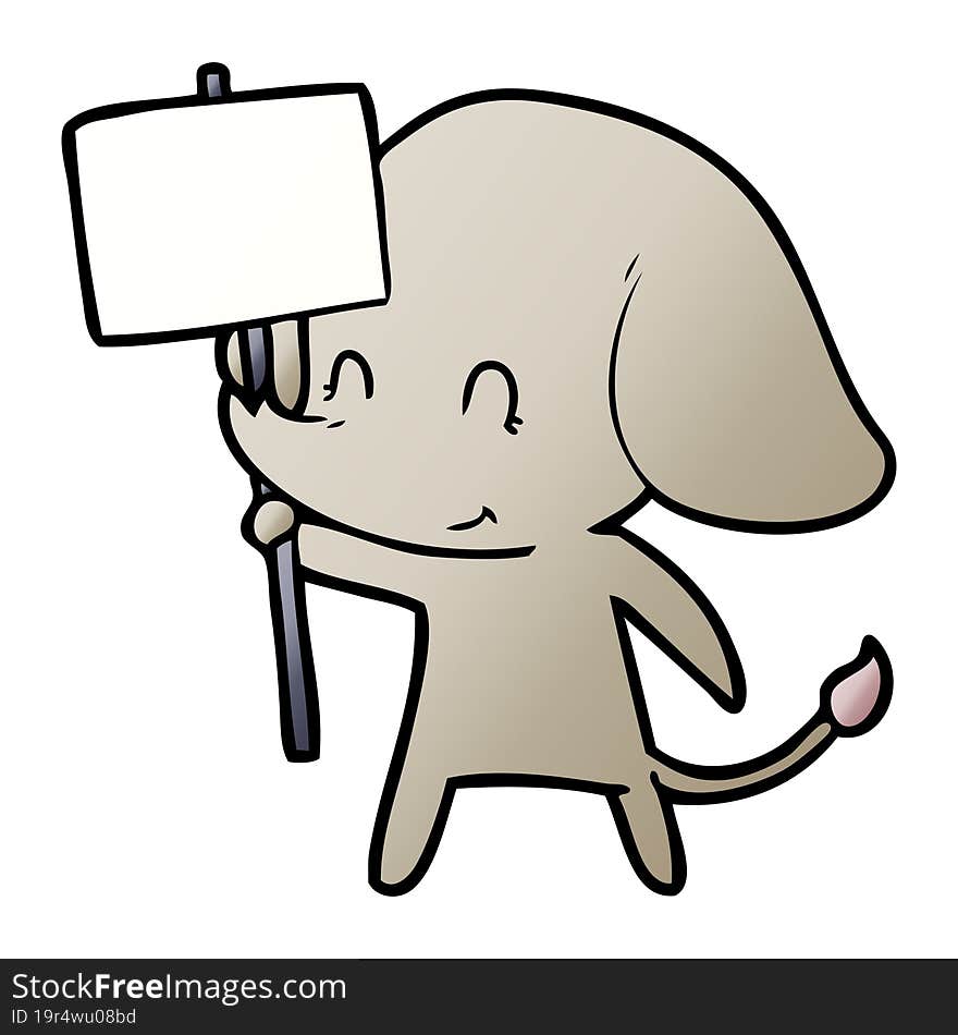 cute cartoon elephant with sign. cute cartoon elephant with sign