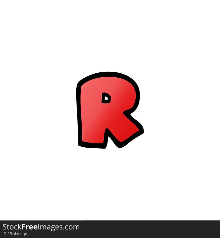 cartoon doodle letter r