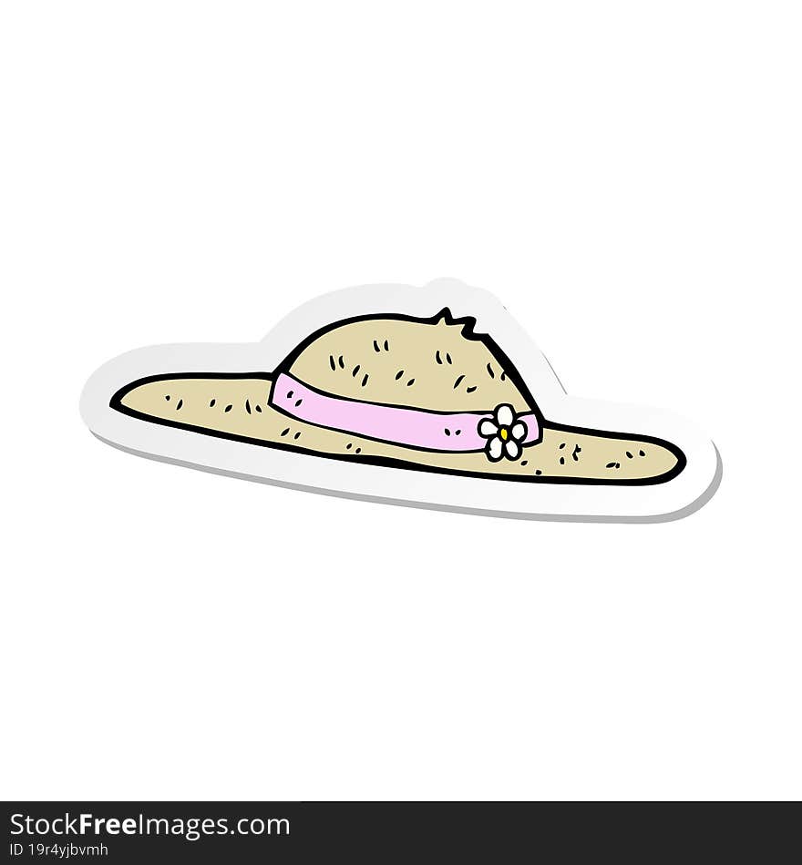 sticker of a cartoon summer hat