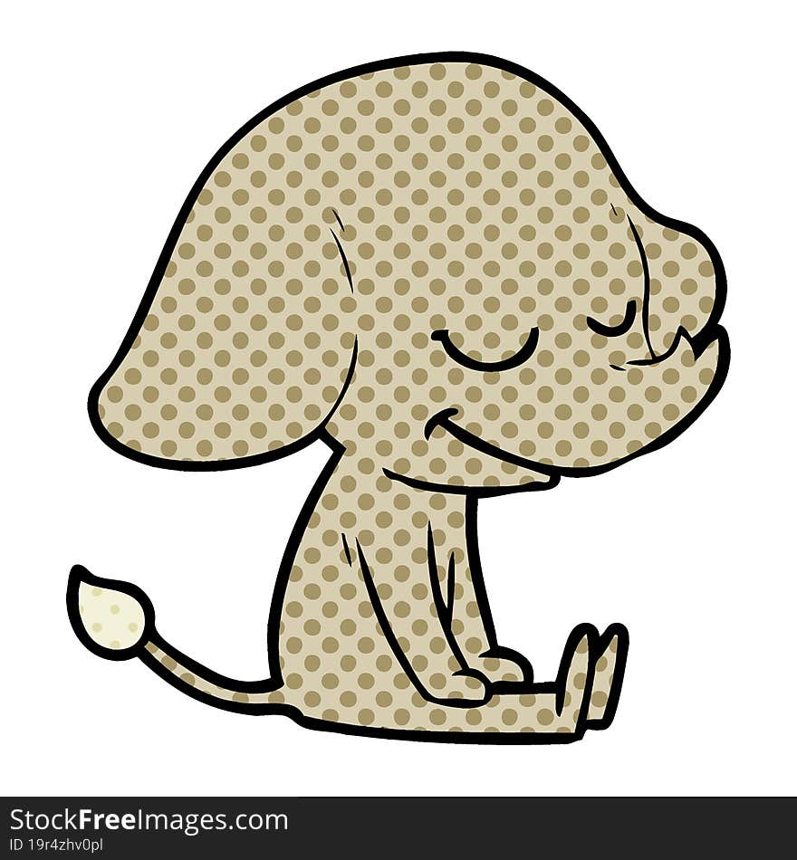 cartoon smiling elephant. cartoon smiling elephant