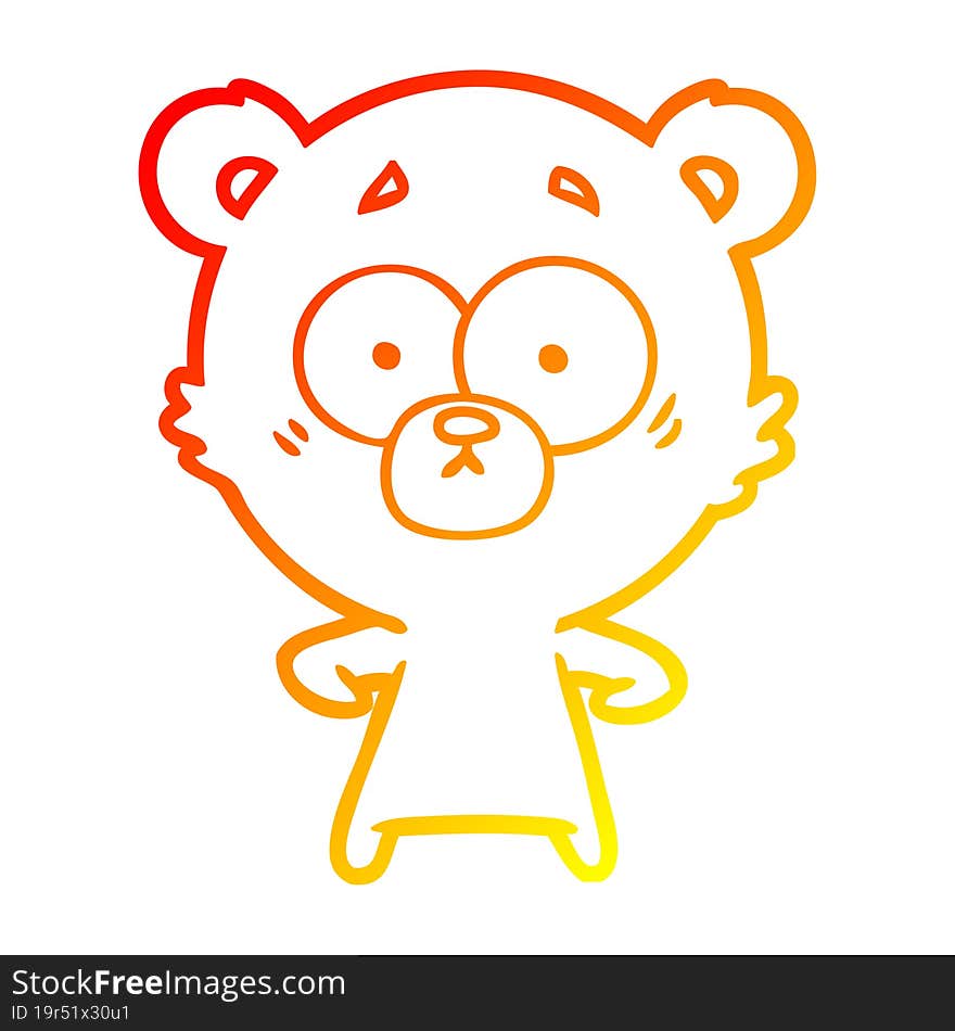 warm gradient line drawing surprised polar bear cartoon