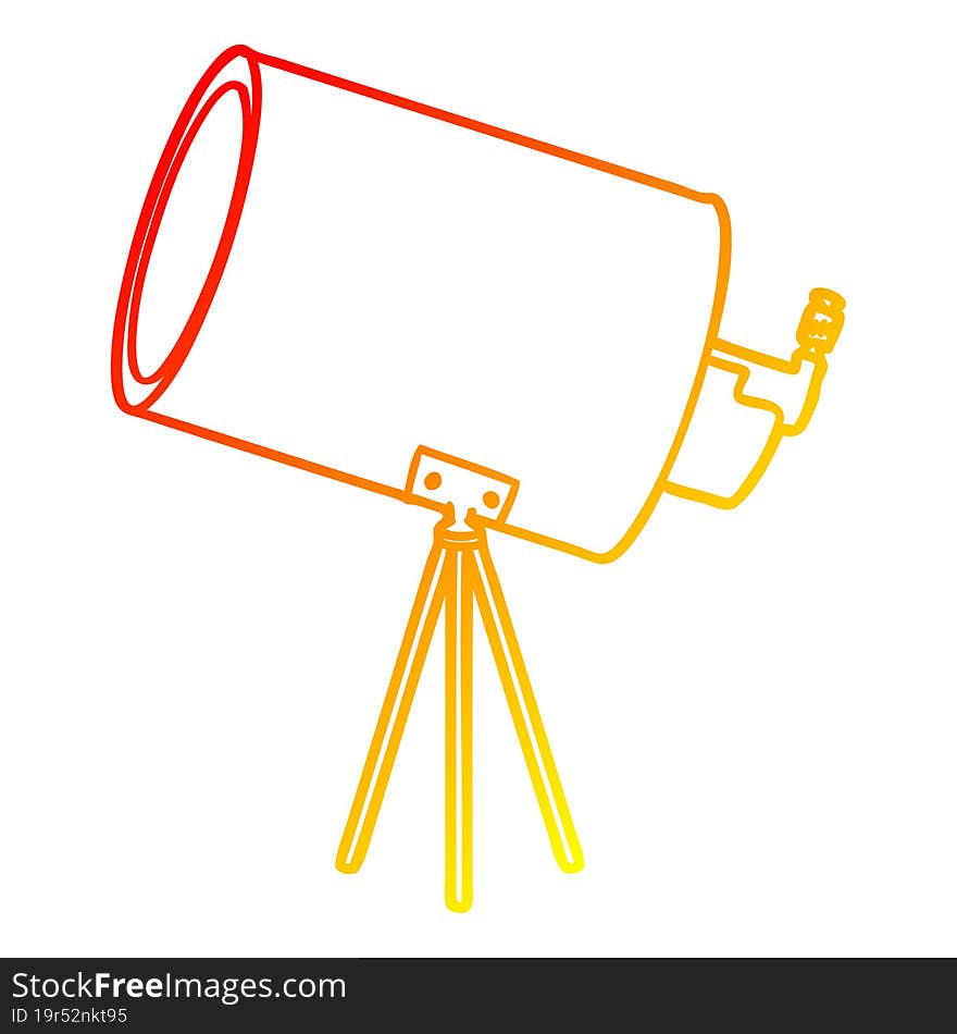 warm gradient line drawing cartoon big telescope