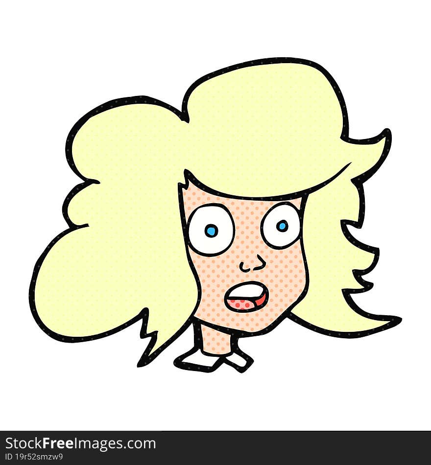 Cartoon Surprised Female Face