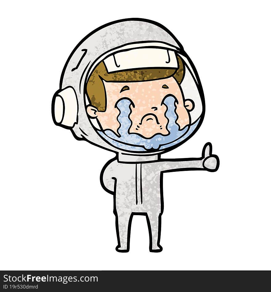 cartoon crying astronaut. cartoon crying astronaut