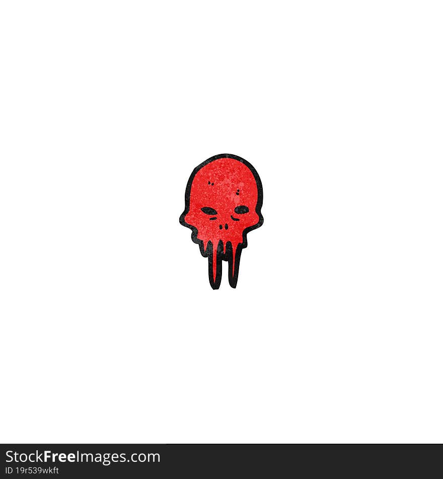 gross melting skull cartoon