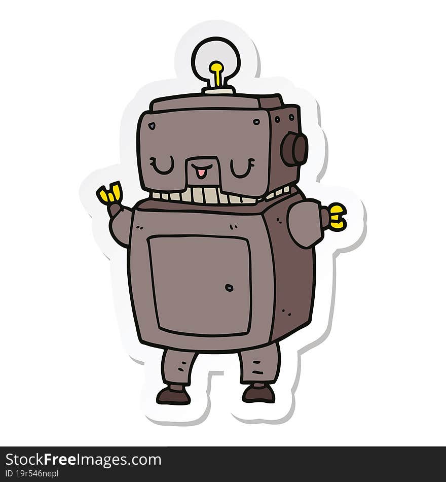 sticker of a cartoon robot