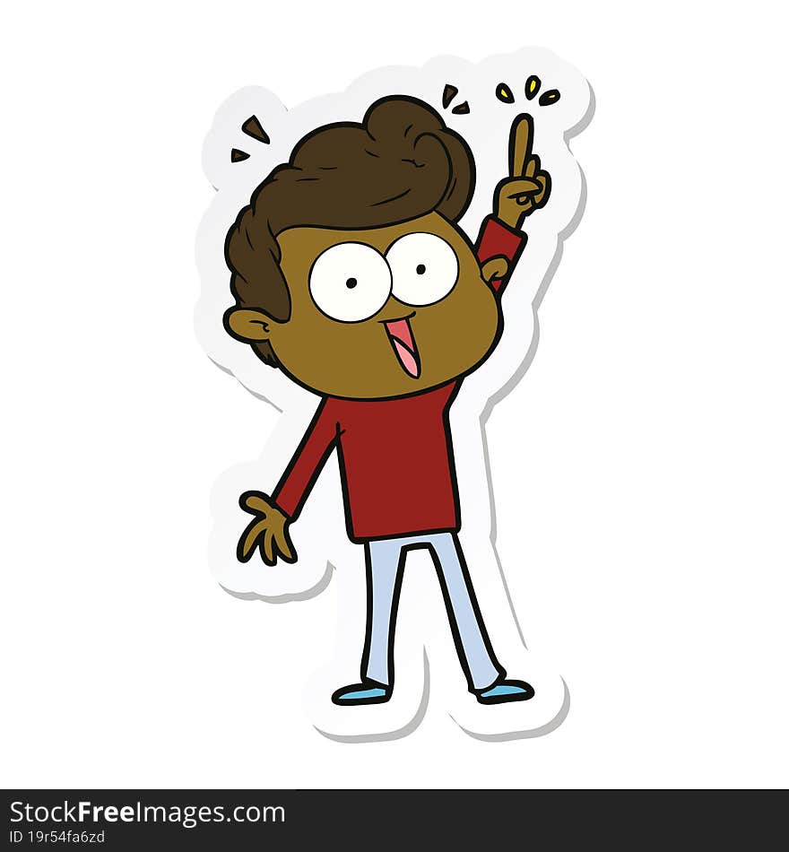 Sticker Of A Cartoon Staring Man