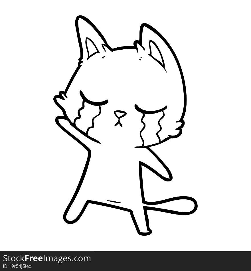 crying cartoon cat. crying cartoon cat