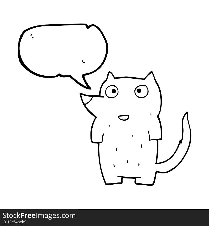 freehand drawn speech bubble cartoon dog