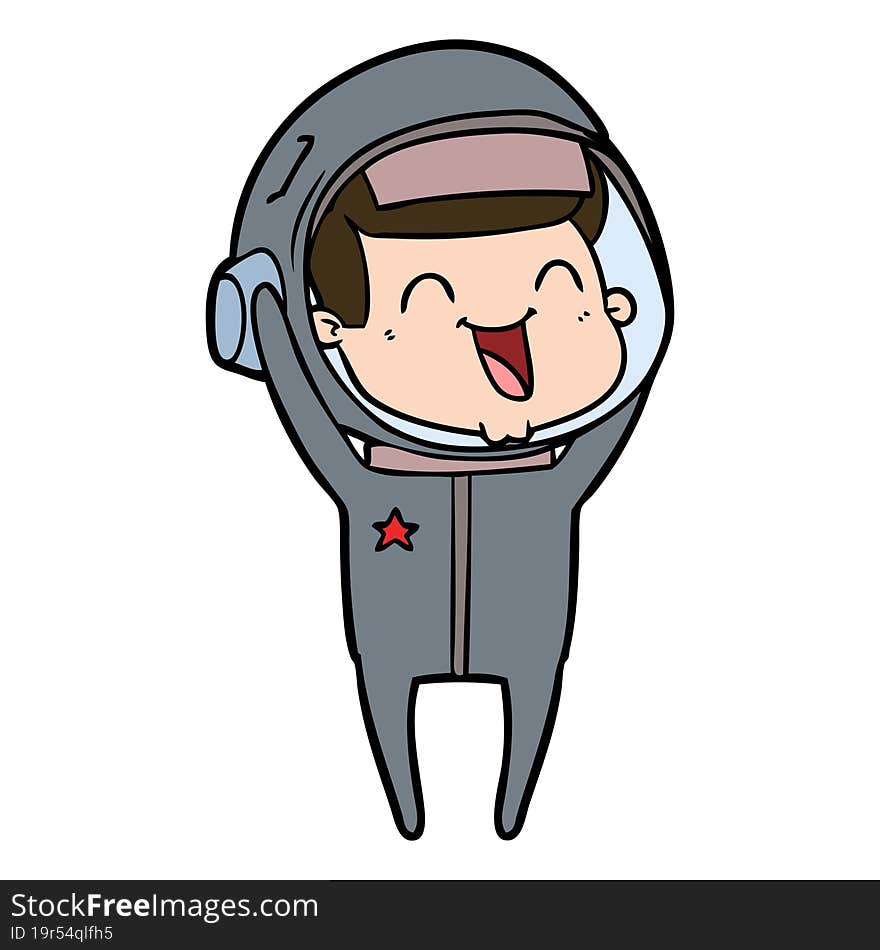 happy cartoon astronaut. happy cartoon astronaut