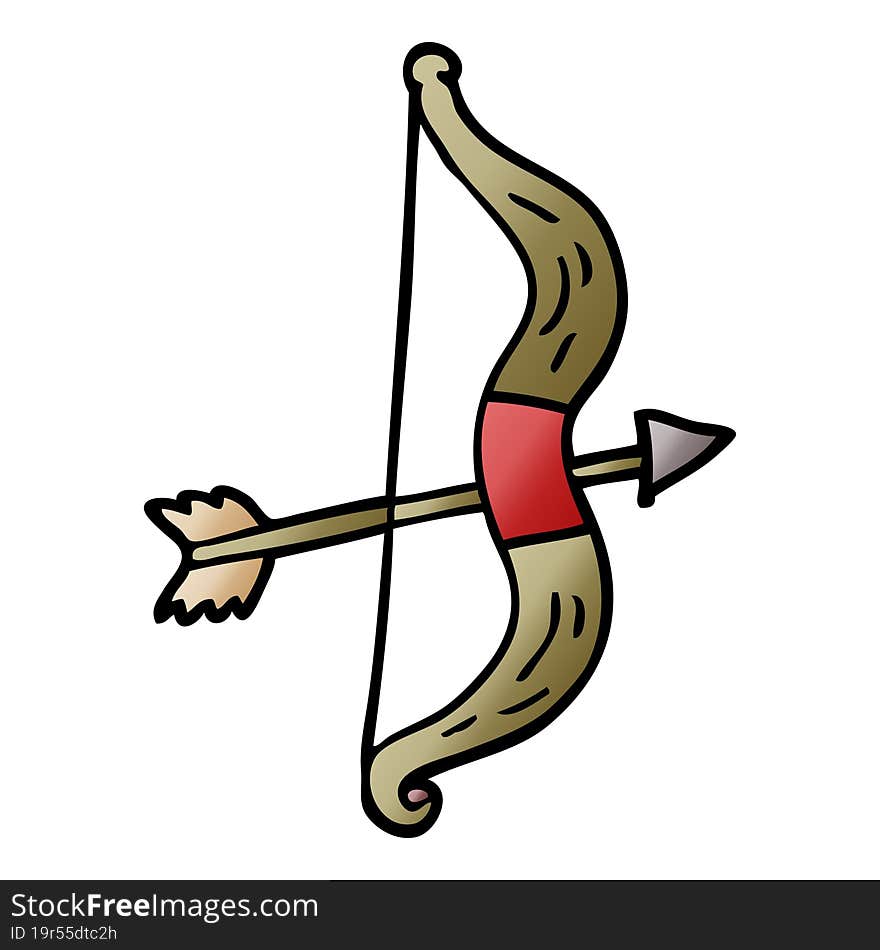 cartoon doodle bow and arrow