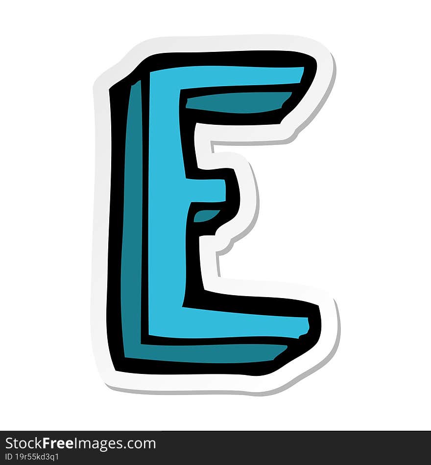 sticker of a cartoon letter