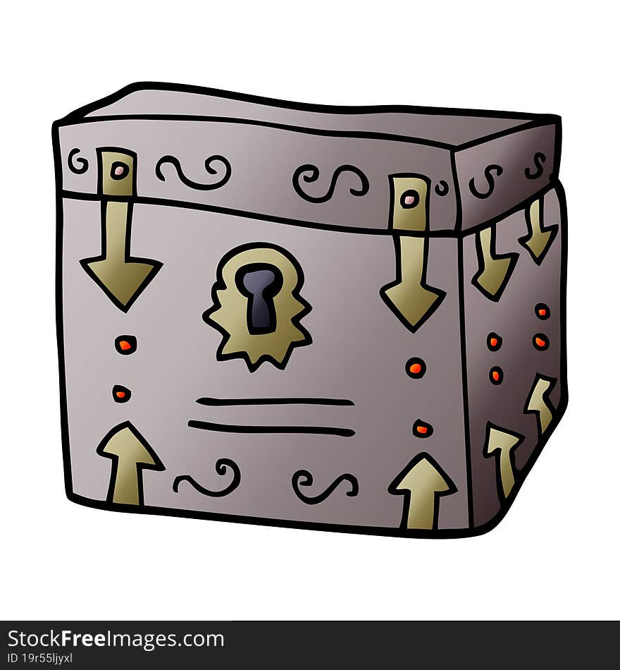 cartoon doodle magical chest