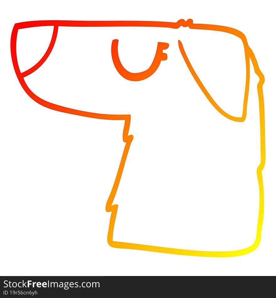 Warm Gradient Line Drawing Cartoon Dog