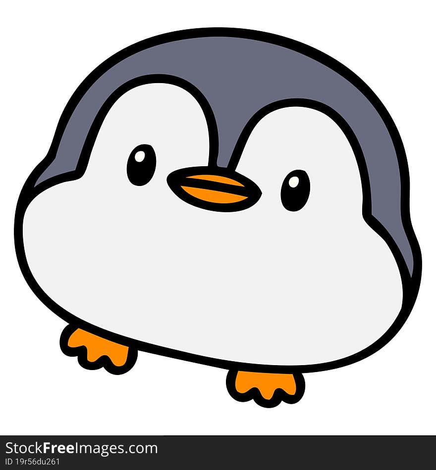 cartoon of a cute christmas penguin