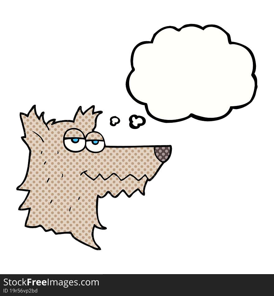 thought bubble cartoon wolf head