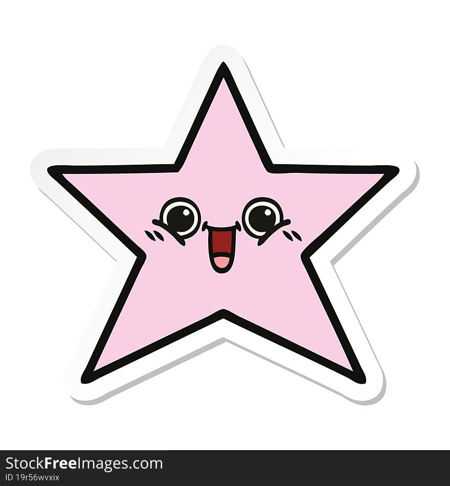 sticker of a cute cartoon star fish