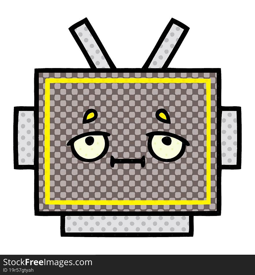 comic book style cartoon robot head