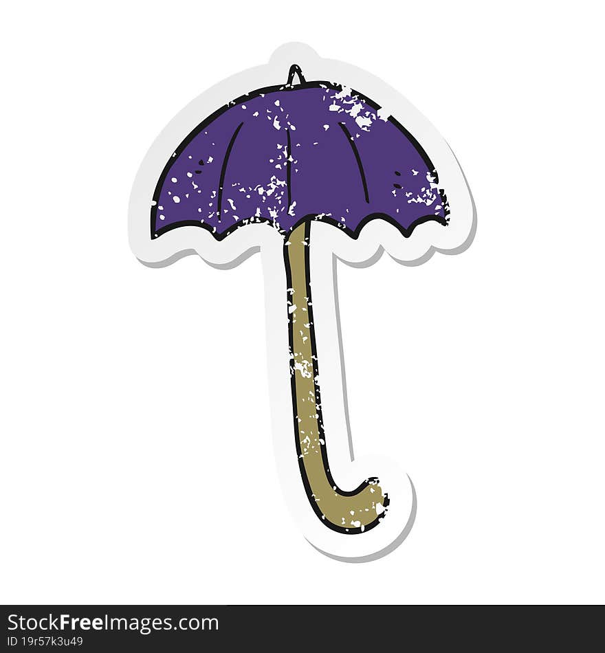 retro distressed sticker of a cartoon umbrella