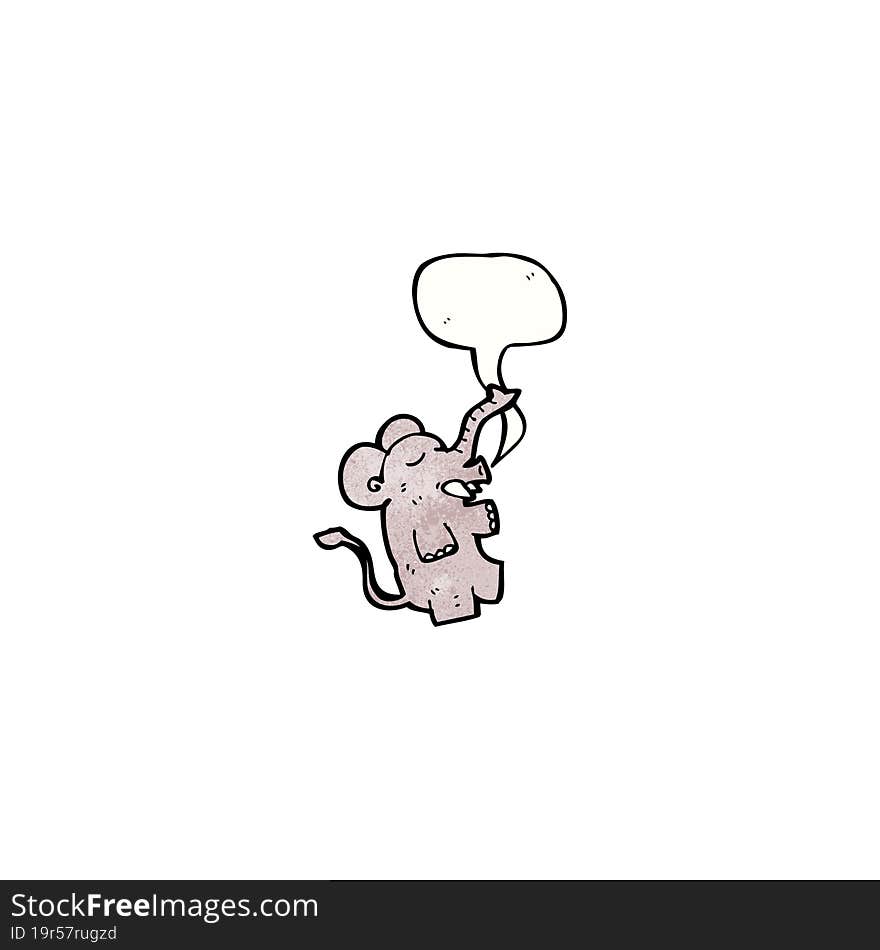 Cartoon Elephant With Speech Bubble