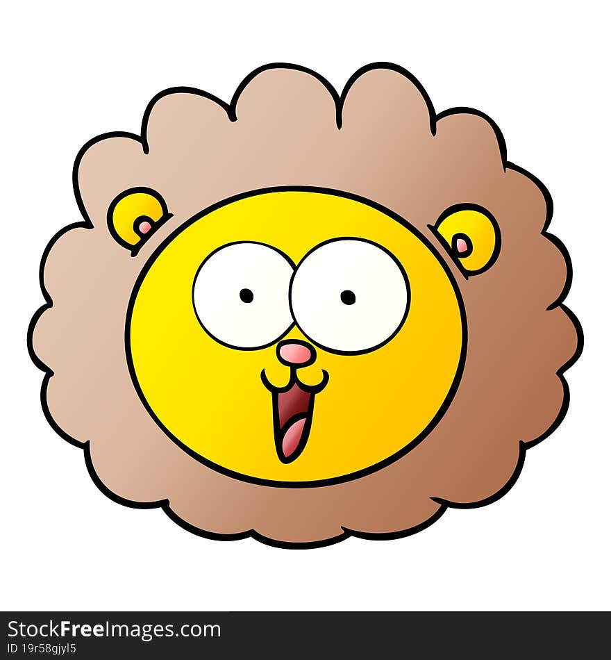 cartoon lion face. cartoon lion face