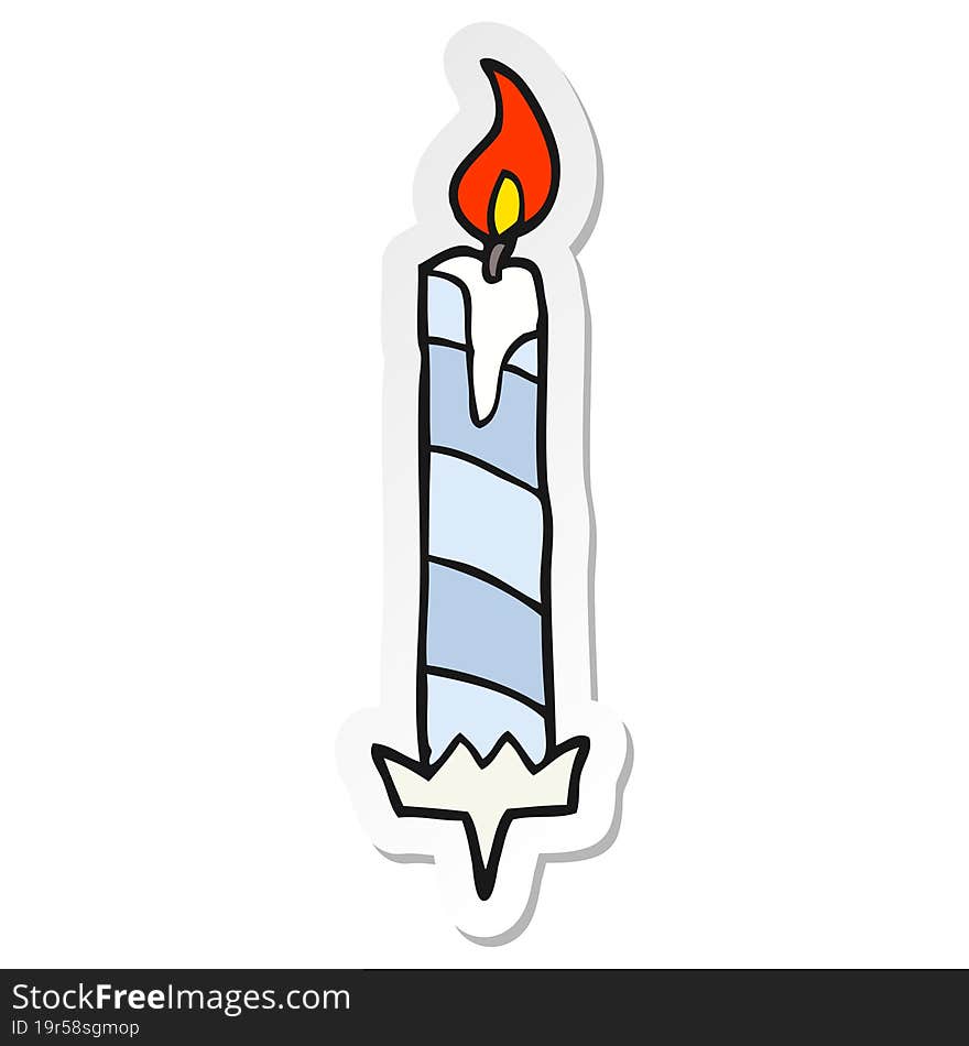 sticker of a cartoon birthday cake candle