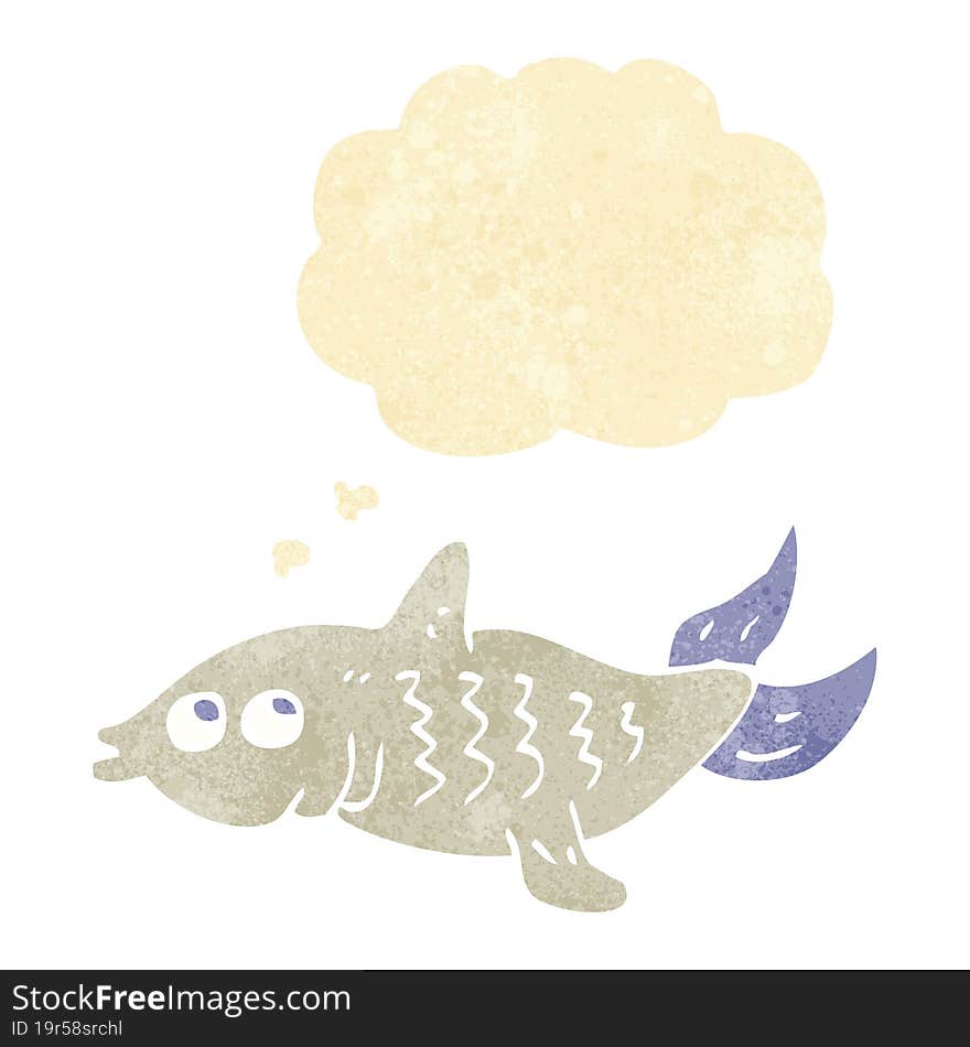 cartoon fish with thought bubble