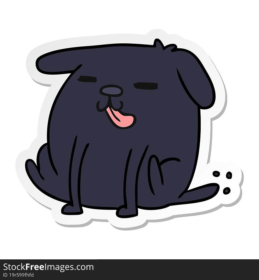 sticker cartoon illustration kawaii of a cute dog. sticker cartoon illustration kawaii of a cute dog