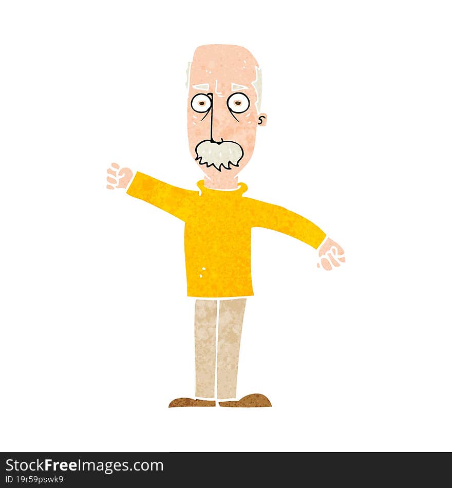 Cartoon Angry Old Man