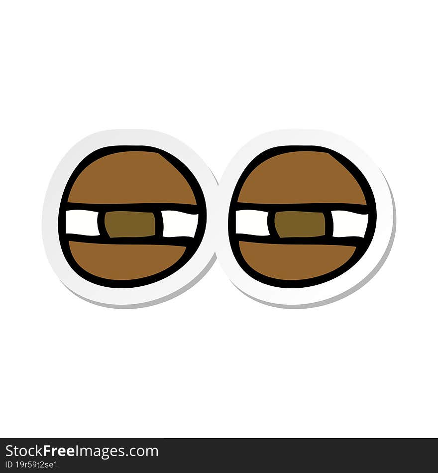 sticker of a cartoon eyes