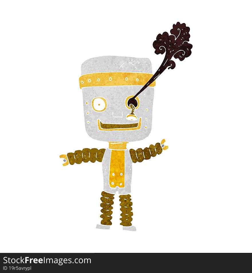 cartoon funny gold robot