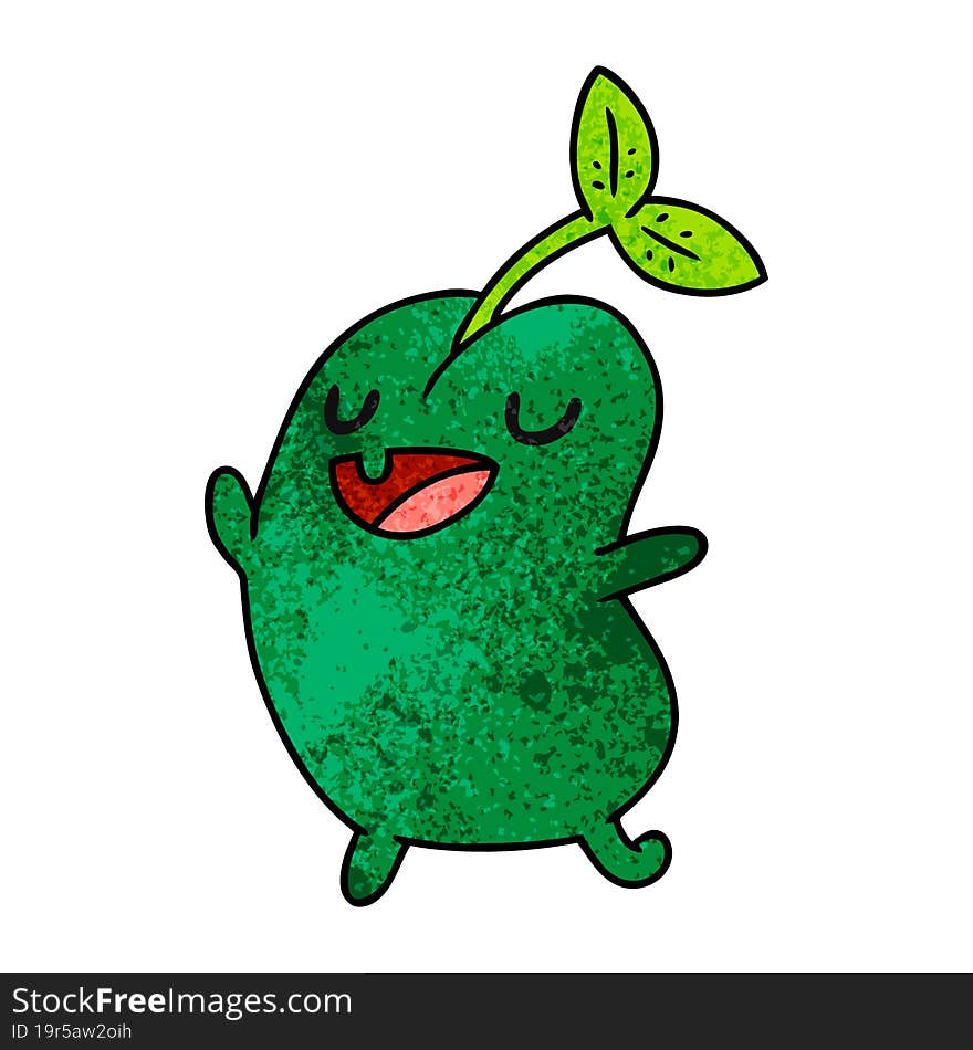 textured cartoon kawaii cute sprouting bean